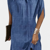 Ena Midi Oblačilo Brez Časovnega Okvira z Okroglim Izrezom