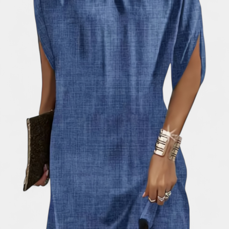 Ena Midi Oblačilo Brez Časovnega Okvira z Okroglim Izrezom