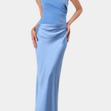 Nika Dolga Obleka za Zabavo z Asimetričnim Izrezom