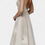 Dragana Dolga Obleka z Vezenjem in A Krojem