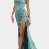 Ines Morska Haljina s Korzetom in Spageti Naramenicami