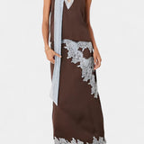 Dragica Set Topa in Krila s Kontrastnimi Čipkastimi Paneli