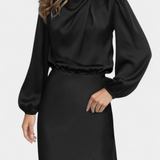 Marija Maxi Obleka z Visokim Ovratnikom in Cvetličnimi Detajli