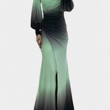 Silviana Maxi Oblačilo Ombre z Odkritimi Rameni