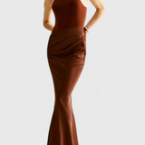 Leona Maxi Obleka s Tank Top Stilom in Izdolženo Silhueto