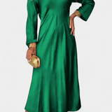 Martina Fluida Haljina z V Izrezom in Dugi Rukavi