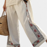 Daisy komplet iz bambusove tkanine z elegantnimi rdečimi in zelenimi črtami