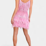 Mirjana Mini Obleka s Perjem