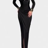 Jelena Oblačilo z Dolgimi Rokavi in Globokim V-Izrezom