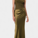 Nika Dolga Obleka za Zabavo z Asimetričnim Izrezom