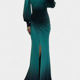 Silviana Maxi Oblačilo Ombre z Odkritimi Rameni