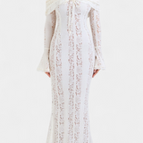 Josipa Maxi Obleka z Odkritimi Rameni iz Čipke