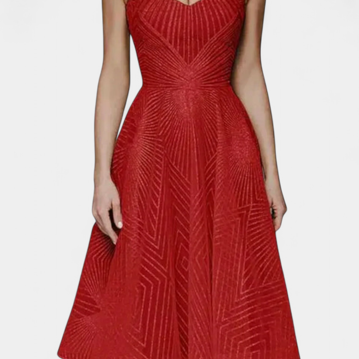 Dragana Dolga Obleka z Vezenjem in A Krojem