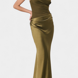 Nika Dolga Obleka za Zabavo z Asimetričnim Izrezom