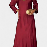 Martina Fluida Haljina z V Izrezom in Dugi Rukavi