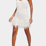 Mirjana Mini Obleka s Perjem