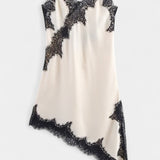 Katarina Mini Obleka z Naramnicami in Čipko