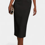 Vesna Midi Obleka z Bisernimi Detajli in Okruglim Izrezom