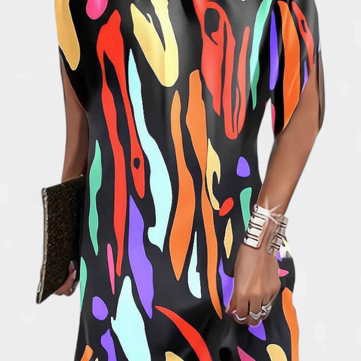 Ena Midi Oblačilo Brez Časovnega Okvira z Okroglim Izrezom