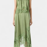 Nada Midi Krilo z Čipkastimi Detajli in Asimetričnim Robom