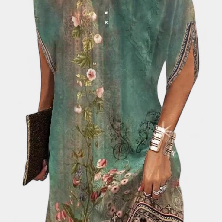 Ena Midi Oblačilo Brez Časovnega Okvira z Okroglim Izrezom