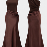 Nika Dolga Obleka za Zabavo z Asimetričnim Izrezom