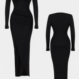 Jelena Oblačilo z Dolgimi Rokavi in Globokim V-Izrezom