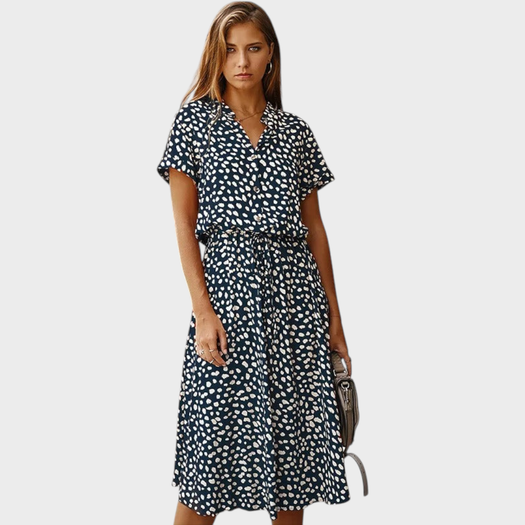 Tena - Elegantna Poletna Obleka Večbarvna