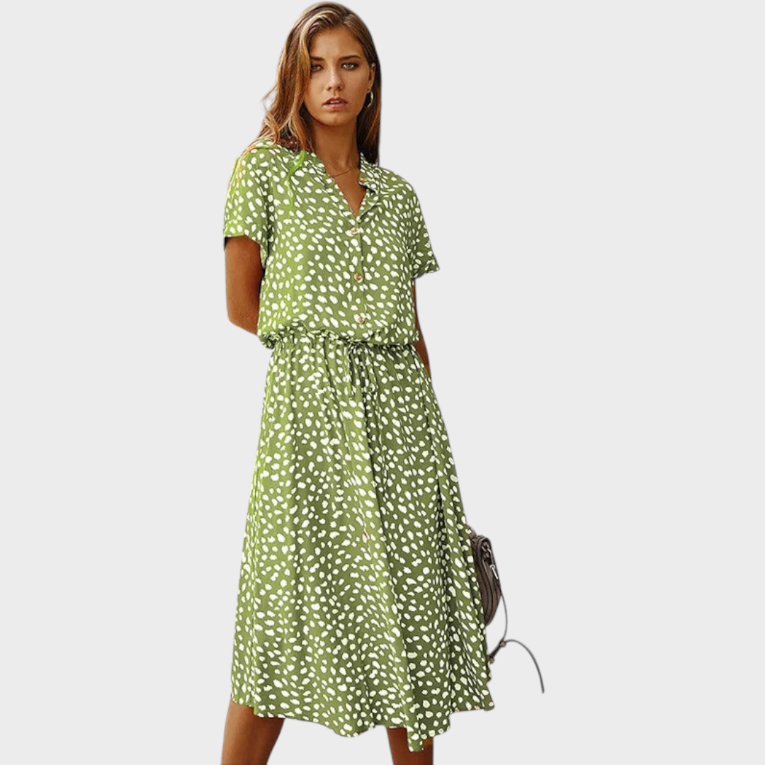 Tena - Elegantna Poletna Obleka Večbarvna