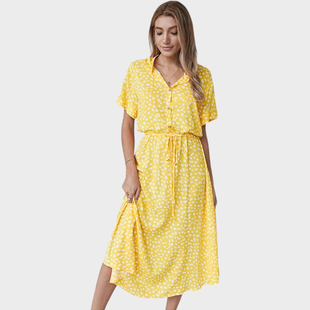 Tena - Elegantna Poletna Obleka Večbarvna