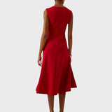 Katarina - Nabran asimetrična midi obleka