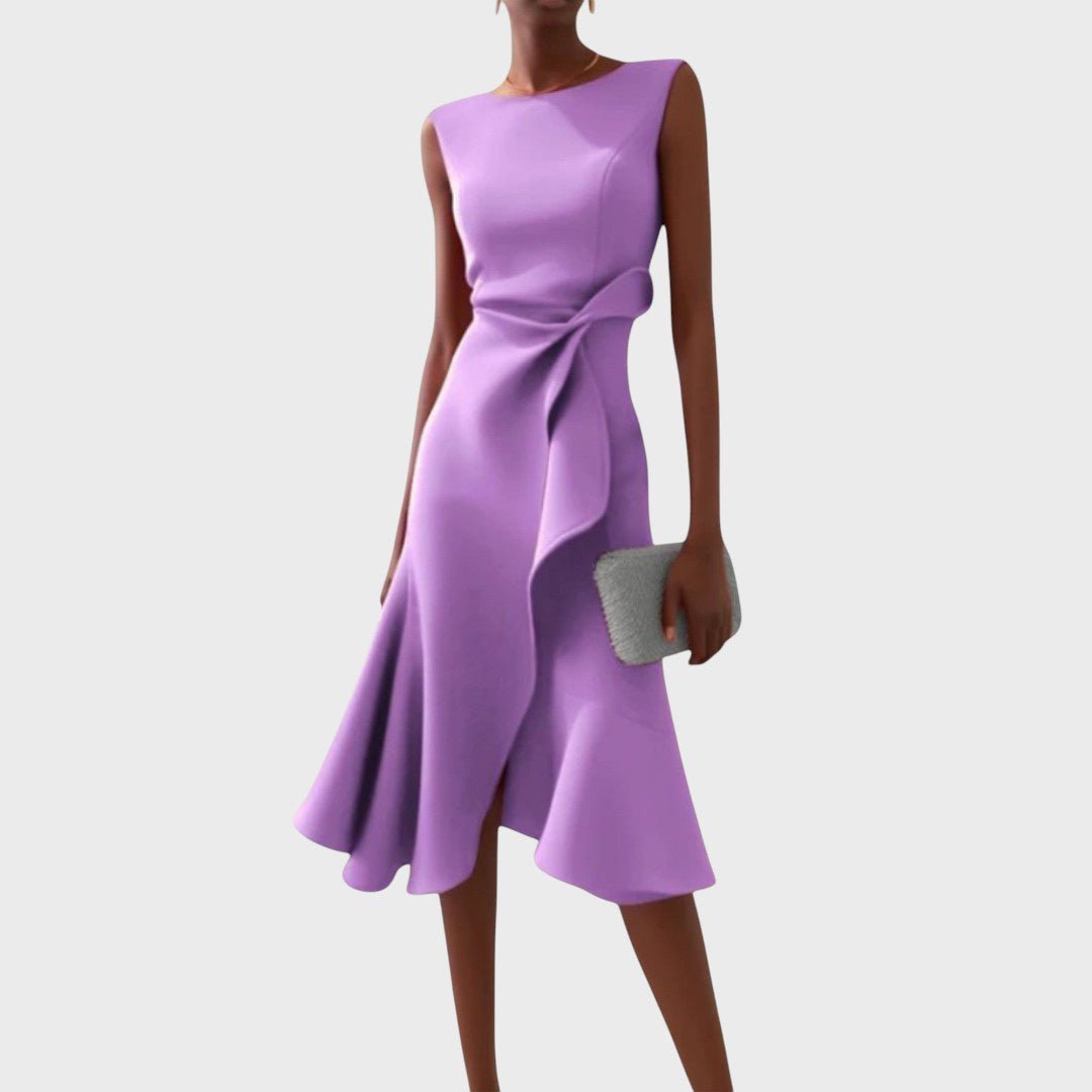 Katarina - Nabran asimetrična midi obleka