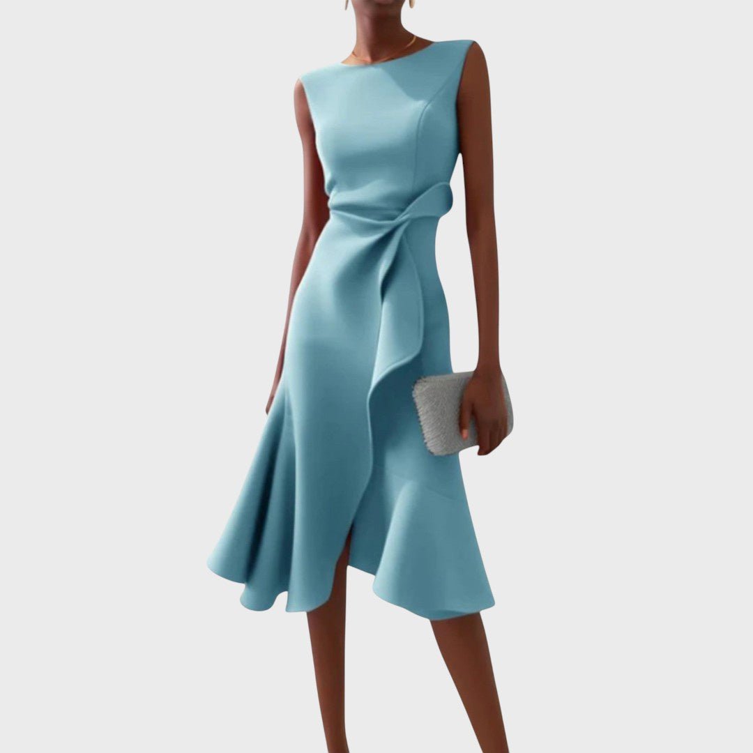 Katarina - Nabran asimetrična midi obleka