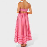 Isabel - Dolga obleka s črtami