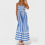 Isabel - Dolga obleka s črtami