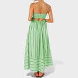 Isabel - Dolga obleka s črtami