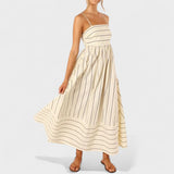 Isabel - Dolga obleka s črtami