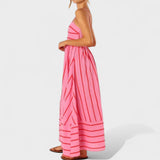 Isabel - Dolga obleka s črtami